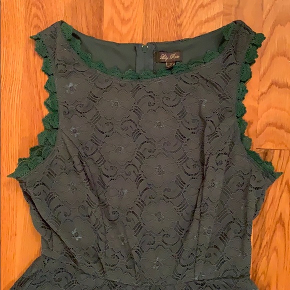 NWT Lily Rose Scallop Trim Lace Skater Dress - Picture 4 of 6